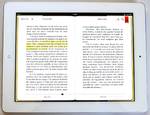 E-book displayed on iPad