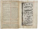17th-century Book of Common Prayer,  with engraving of the 1639 Battle of the Downs.